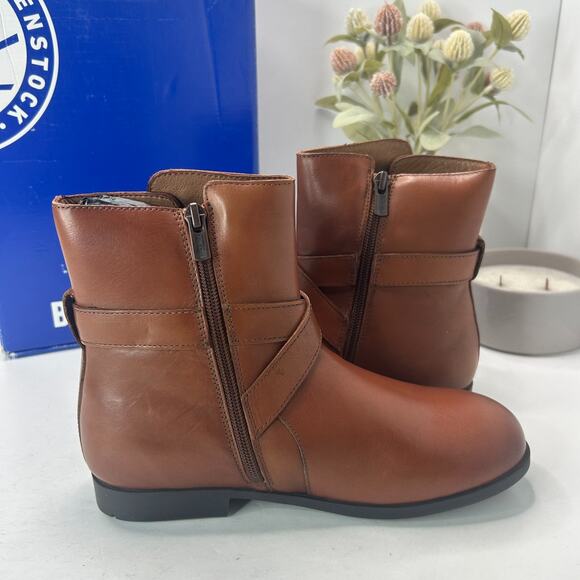 Birkenstock Collins Leather Ankle Boots Cuoio Regular Fit 1001010 Women 5 NWB - Picture 7 of 11